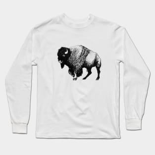 Buffalo Ink Bison Drawing Long Sleeve T-Shirt